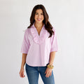 Caryn Lawn Maya Top Pink Stripe