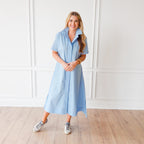 Caryn Lawn Millie Dress Long Light Blue