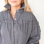 Caryn Lawn Miriam Top Black Stripe