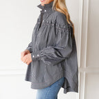Caryn Lawn Miriam Top Black Stripe