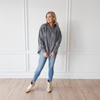 Caryn Lawn Miriam Top Black Stripe