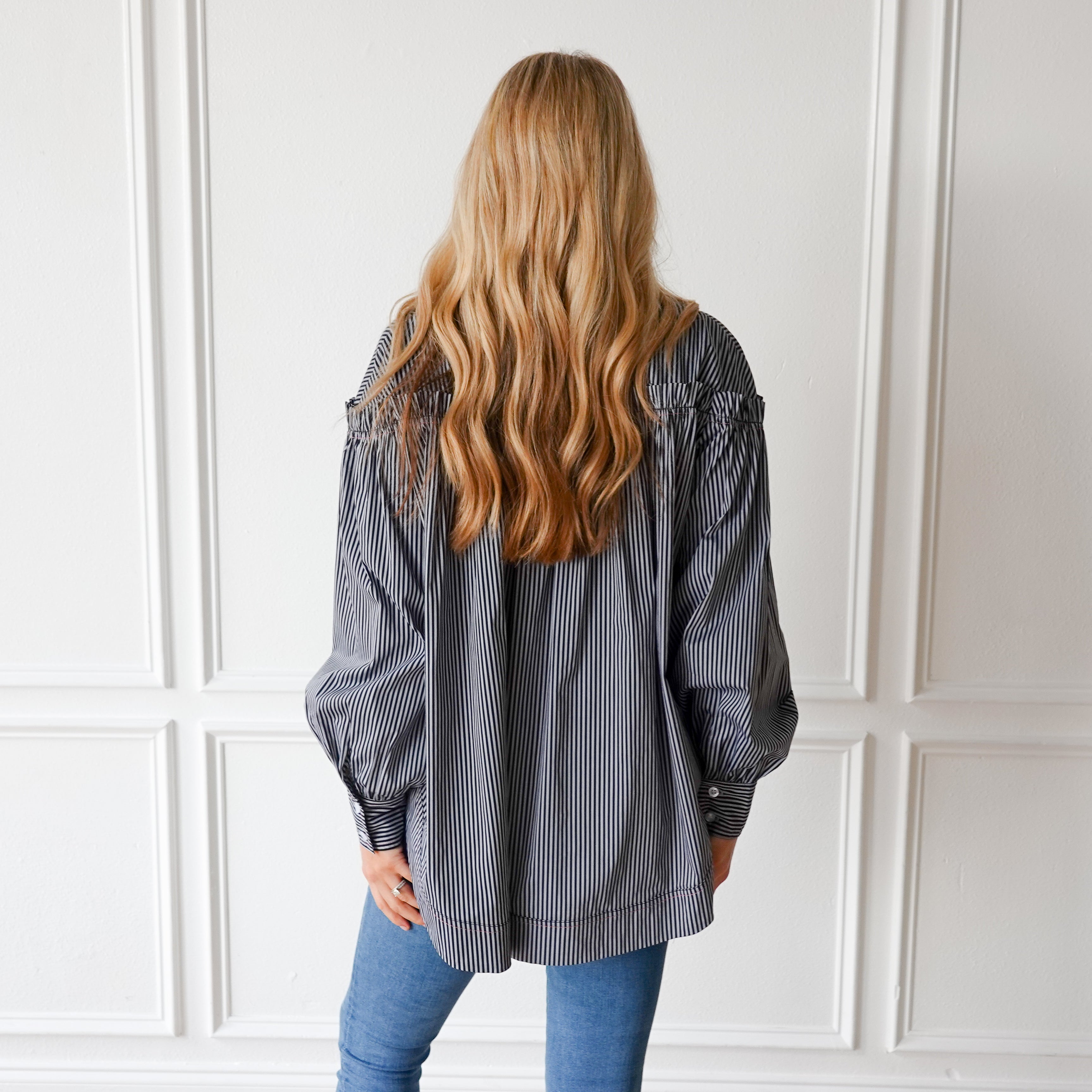 Caryn Lawn Miriam Top Black Stripe
