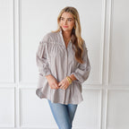 Caryn Lawn Miriam Top Camel Stripe