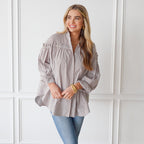 Caryn Lawn Miriam Top Camel Stripe
