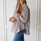Caryn Lawn Miriam Top Camel Stripe