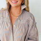 Caryn Lawn Miriam Top Camel Stripe