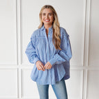 Caryn Lawn Miriam Top Royal Stripe