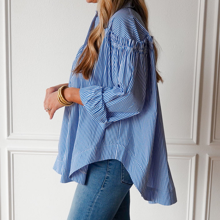 Caryn Lawn Miriam Top Royal Stripe