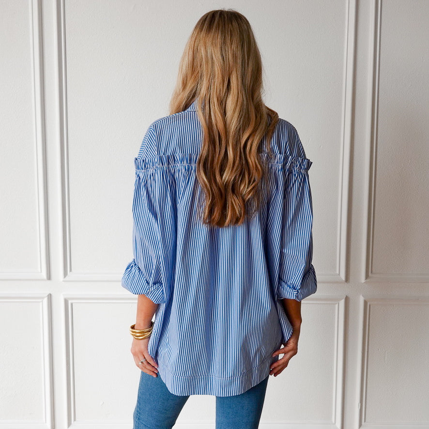 Caryn Lawn Miriam Top Royal Stripe
