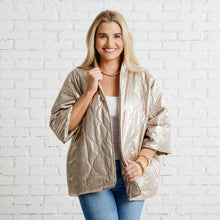 Load image into Gallery viewer, Caryn Lawn Penny Puffer Jacket Gold