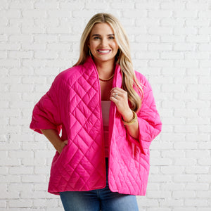 Caryn Lawn Penny Puffer Jacket Hot Pink