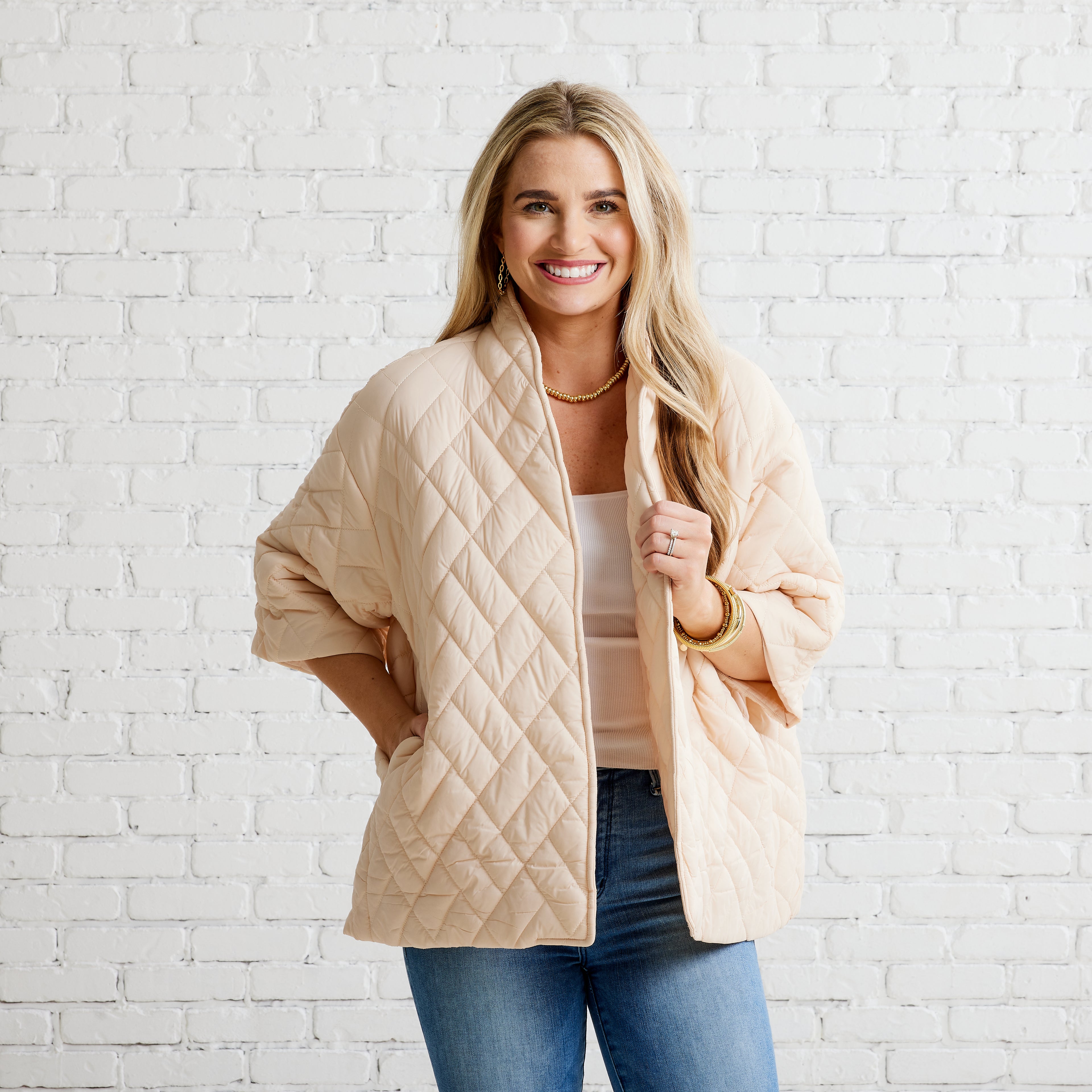 Caryn Lawn Penny Puffer Jacket Khaki
