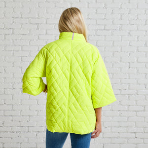 Caryn Lawn Penny Puffer Jacket Neon Yellow