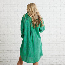 Load image into Gallery viewer, Caryn Lawn Preppy Dress Fall Stripe Green