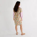 Caryn Lawn Preppy Dress Pink Stripe and Floral