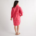 Caryn Lawn Preppy Star Back Dress Fuchsia