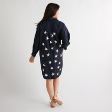 Load image into Gallery viewer, Caryn Lawn Preppy Star Back Dress Navy