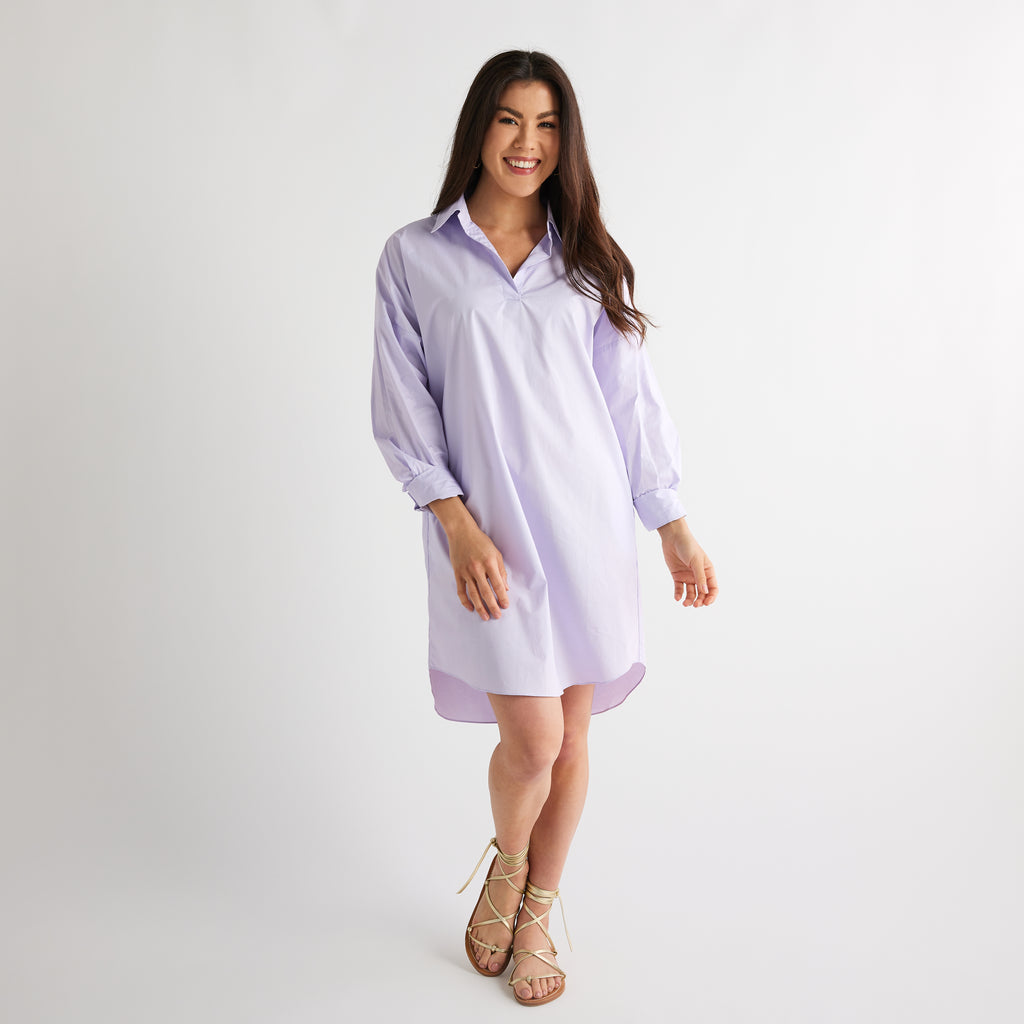 Caryn Lawn Preppy Star Dress Lilac