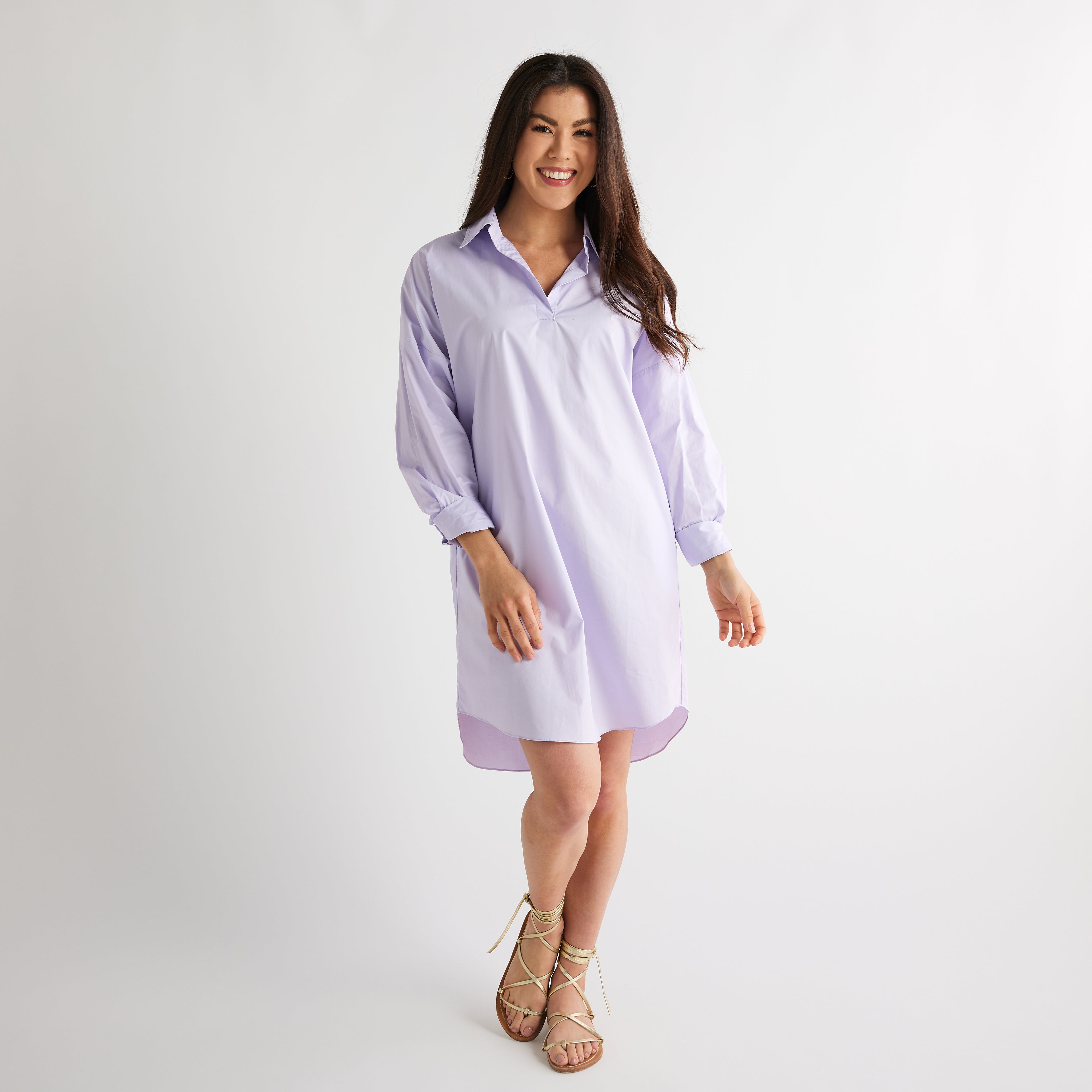 Caryn Lawn Preppy Star Dress Lilac