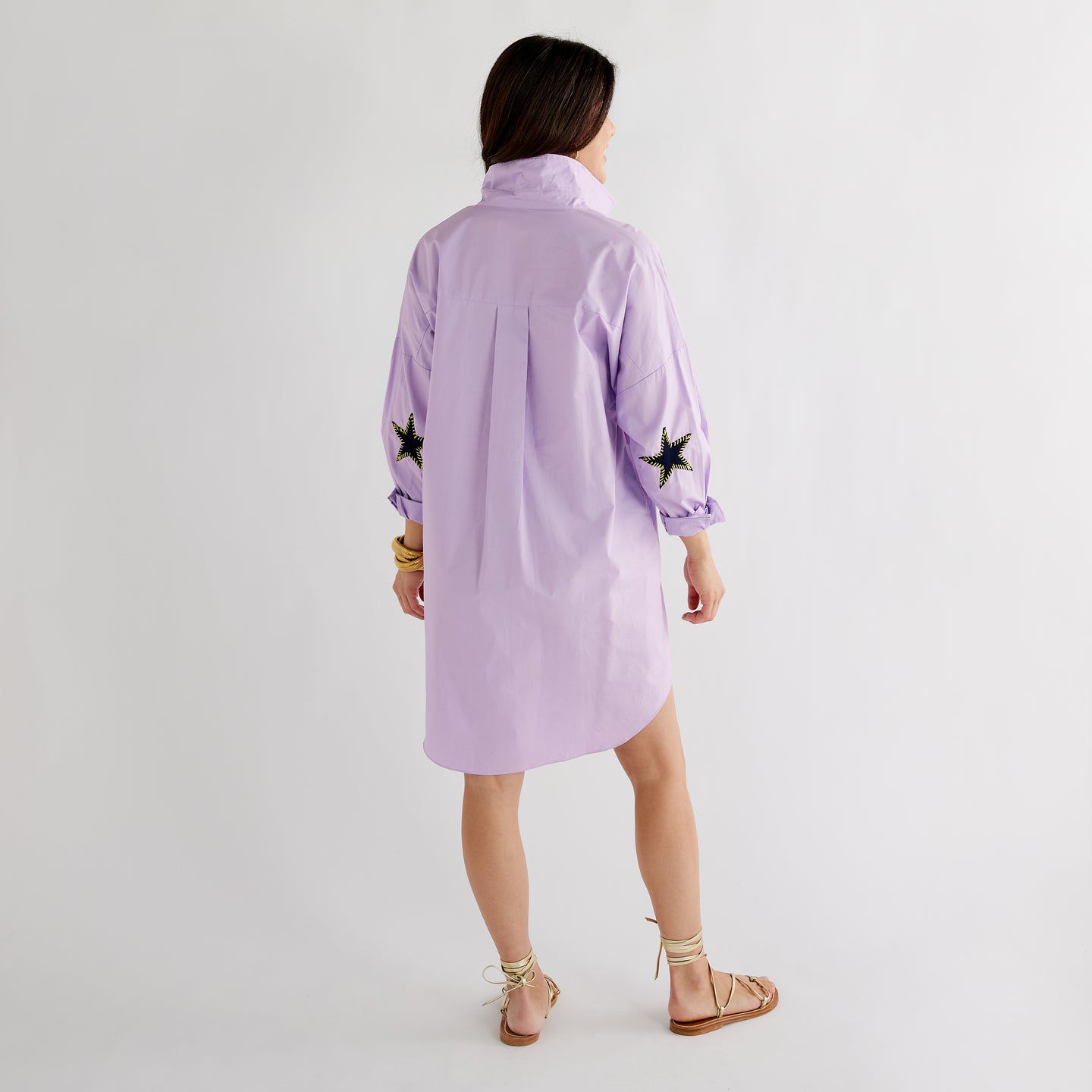 Caryn Lawn Preppy Star Dress Lavender