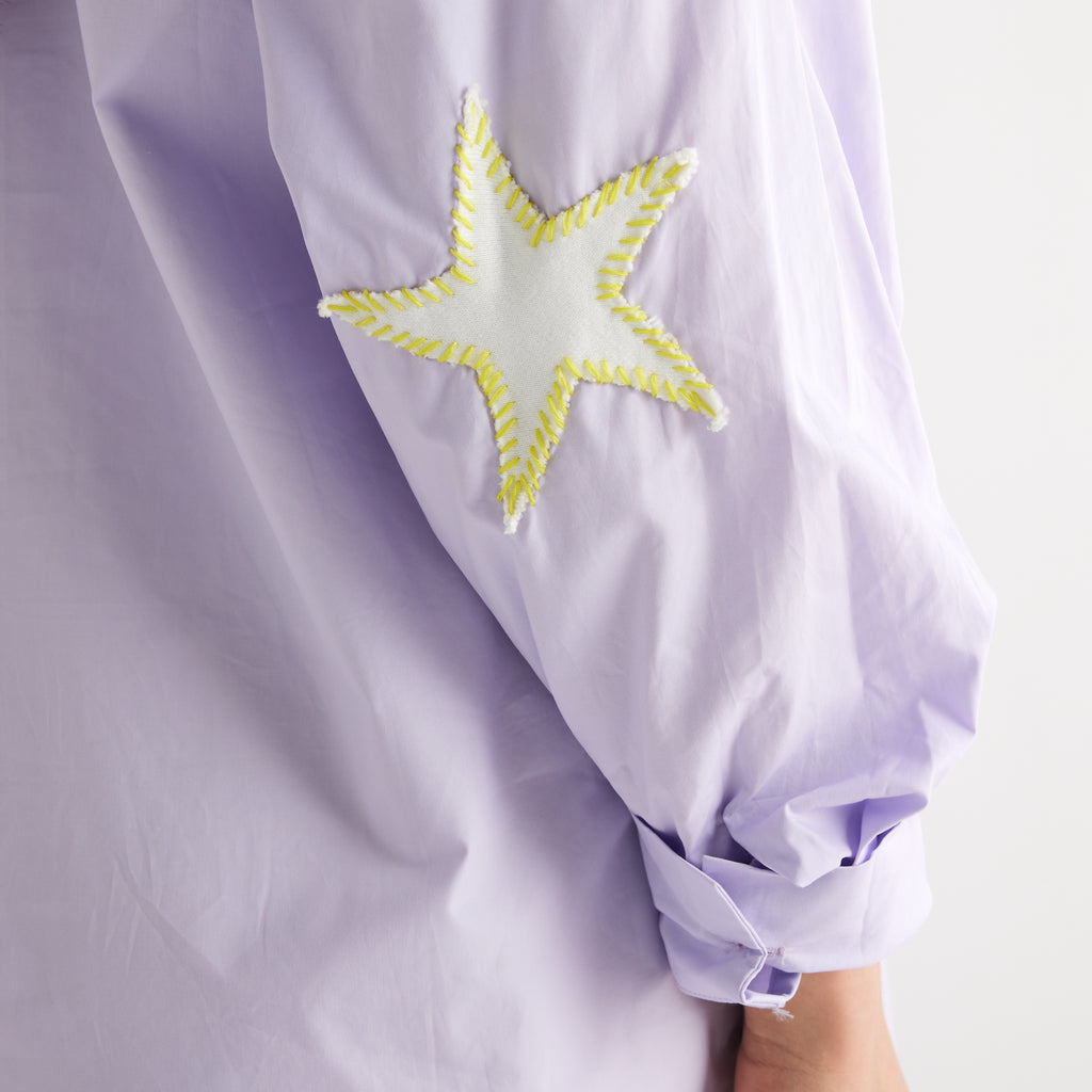 Caryn Lawn Preppy Star Dress Lilac