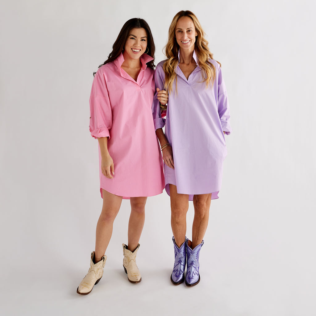 Caryn Lawn Preppy Star Dress Lavender