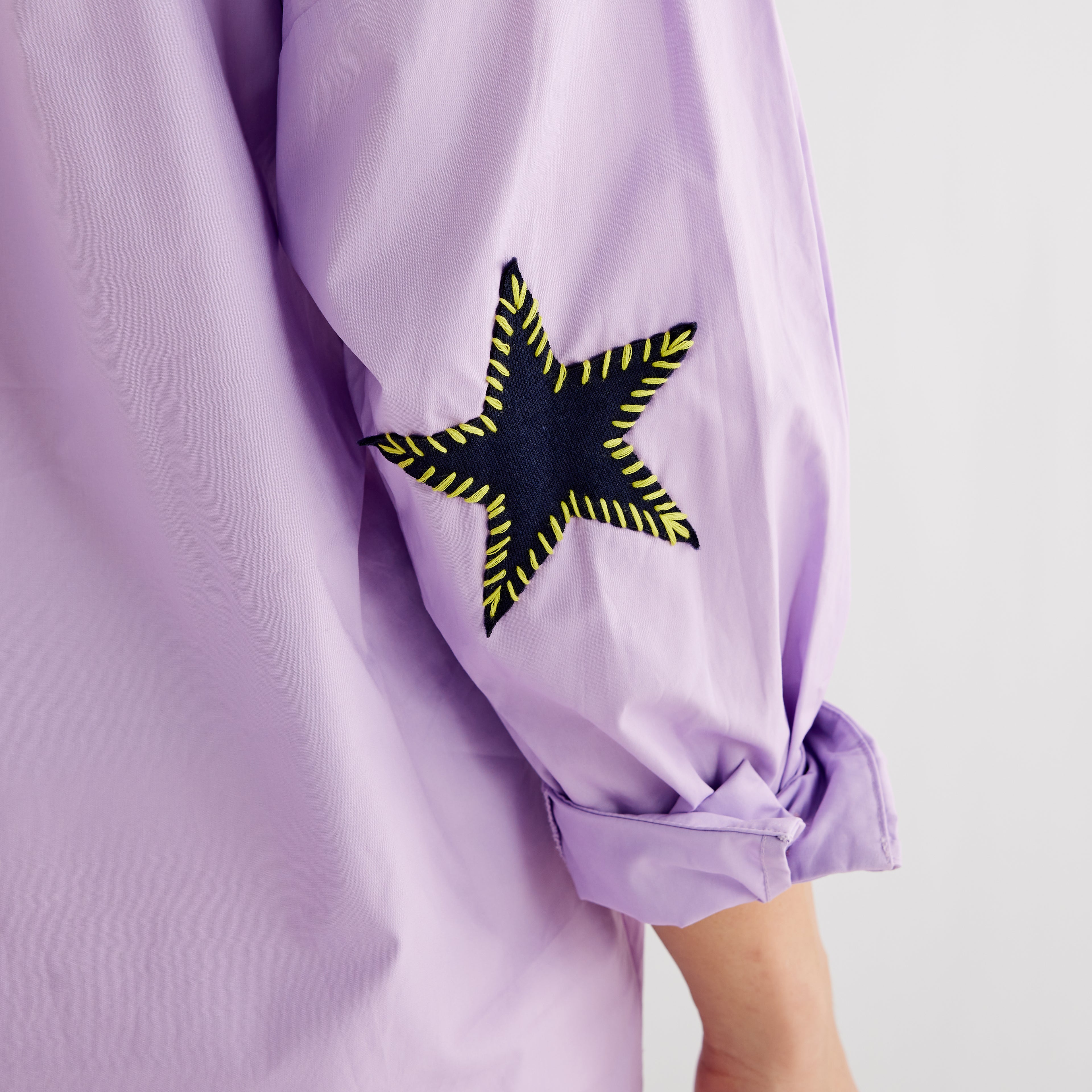 Caryn Lawn Preppy Star Dress Lavender