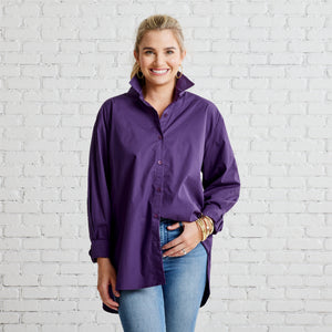 Caryn Lawn Preppy Gameday Top Purple