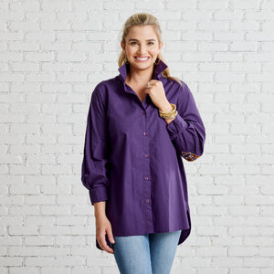 Caryn Lawn Preppy Gameday Top Purple