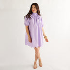 Caryn Lawn Ryan Bow Dress Lilac Scallop