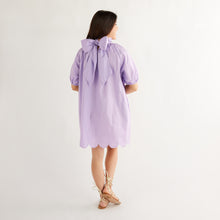 Load image into Gallery viewer, Ryan Bow Dress Lilac Scallop