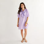 Caryn Lawn Ryan Bow Dress Lilac Scallop