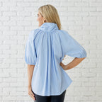 Caryn Lawn RYAN BOW SPARKLE TOP OXFORD STRIPE