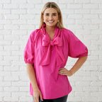 Caryn Lawn RYAN BOW SPARKLE TOP PINK