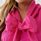 Caryn Lawn RYAN BOW SPARKLE TOP PINK
