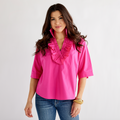 Caryn Lawn Maya Top Pink