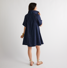 Load image into Gallery viewer, Caryn Lawn Sara Dress Navy