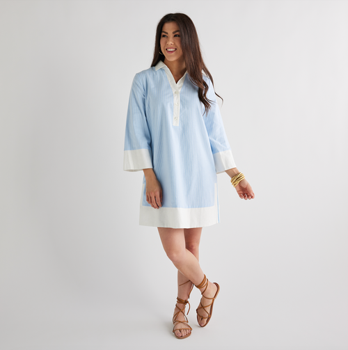 Caryn Lawn Carrie Dress Blue Stripe