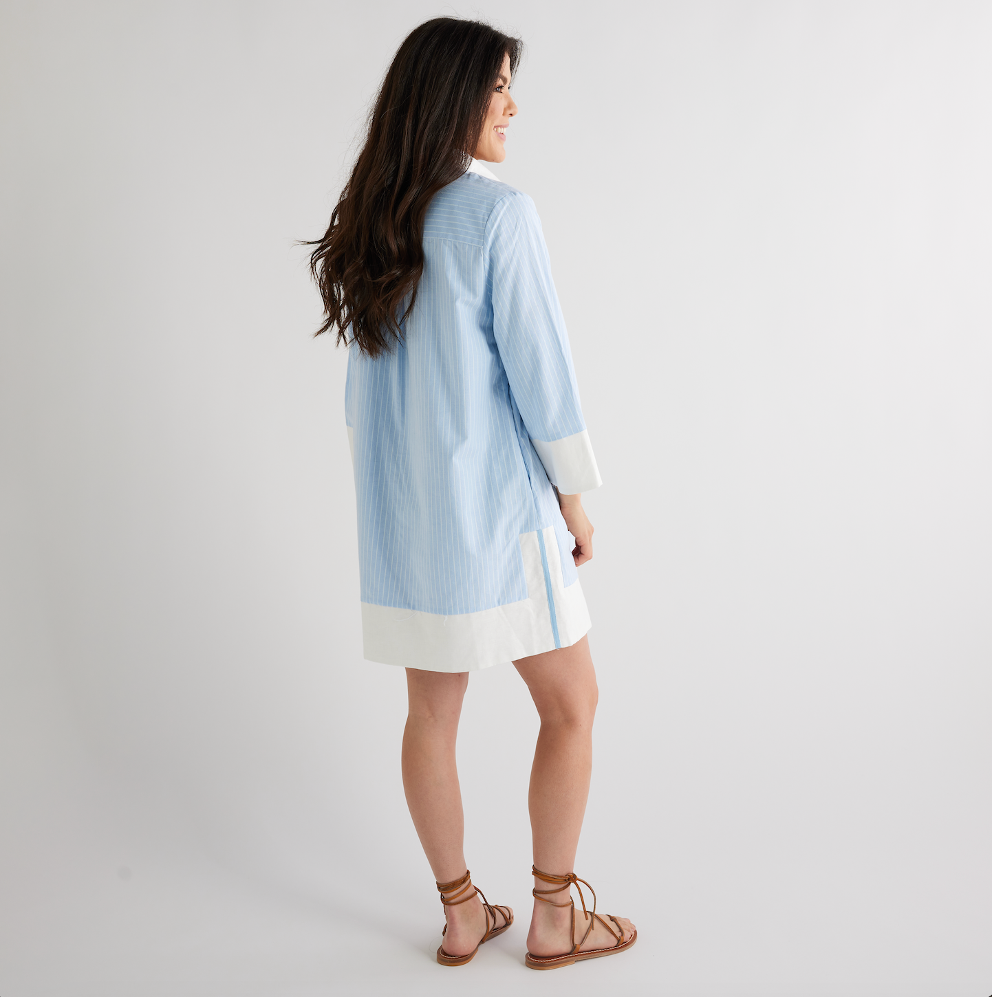 Caryn Lawn Carrie Dress Blue Stripe