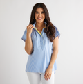 Caryn Lawn Emily Top Blue Stripe