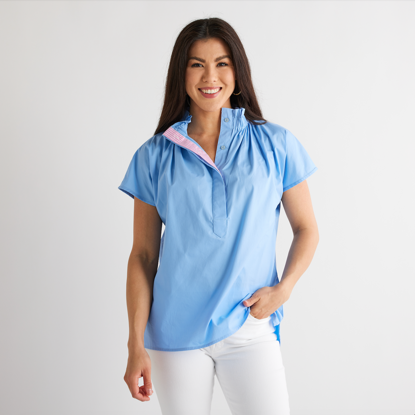 Caryn Lawn Emily Top Wedgewood