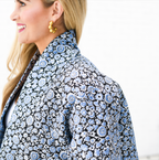 Caryn Lawn Jackie Jacquard Jacket Powder and Navy