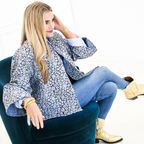Caryn Lawn Jackie Jacquard Jacket Powder and Navy