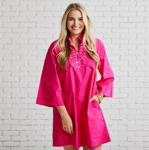 Caryn Lawn Rosemary Dress Hot Pink