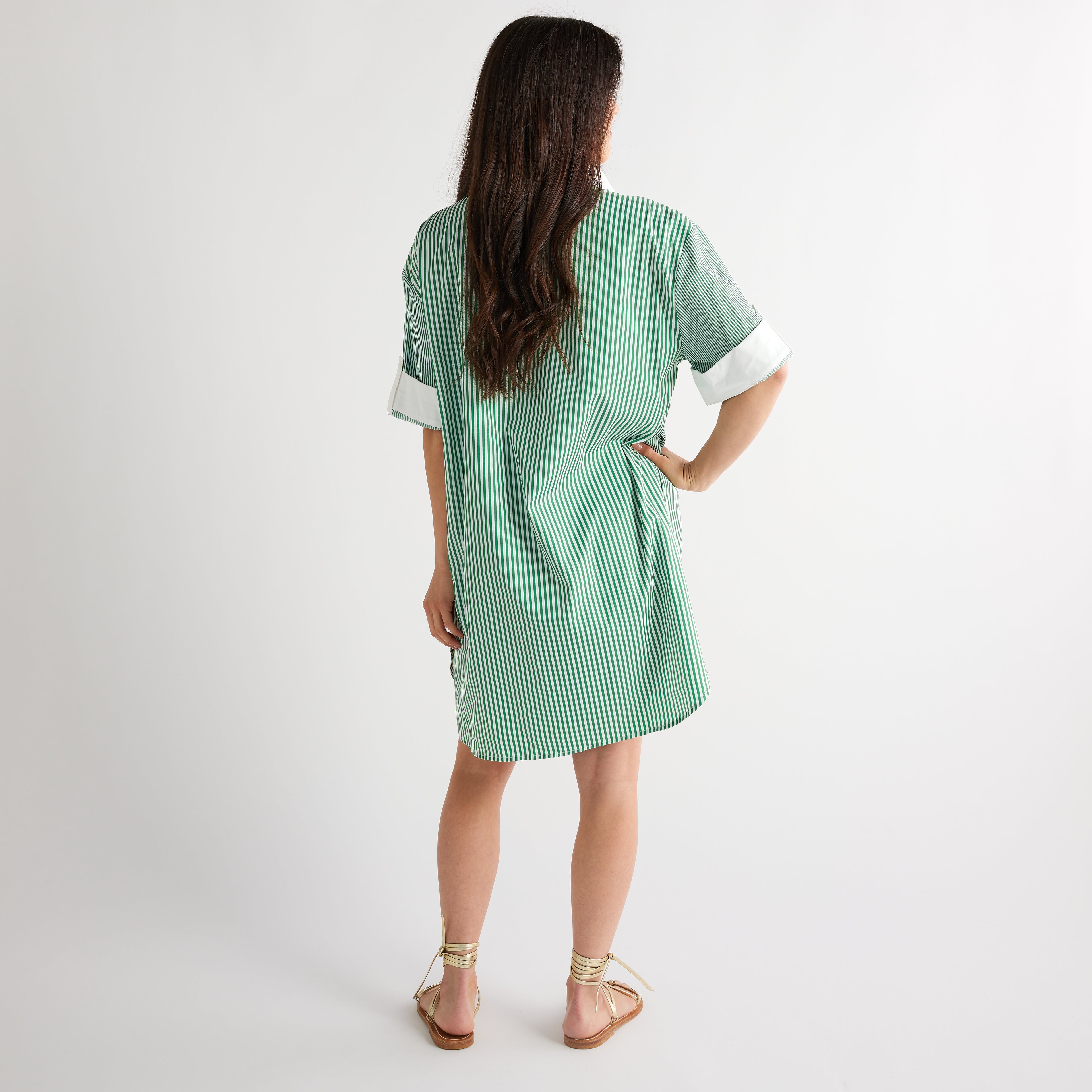 Caryn Lawn Sophie Dress Green Stripe