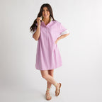 Caryn Lawn Sophie Dress Pink Stripe