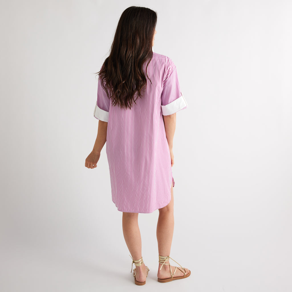 Caryn Lawn Sophie Dress Pink Stripe