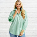 Preppy Star Top Green Stripe