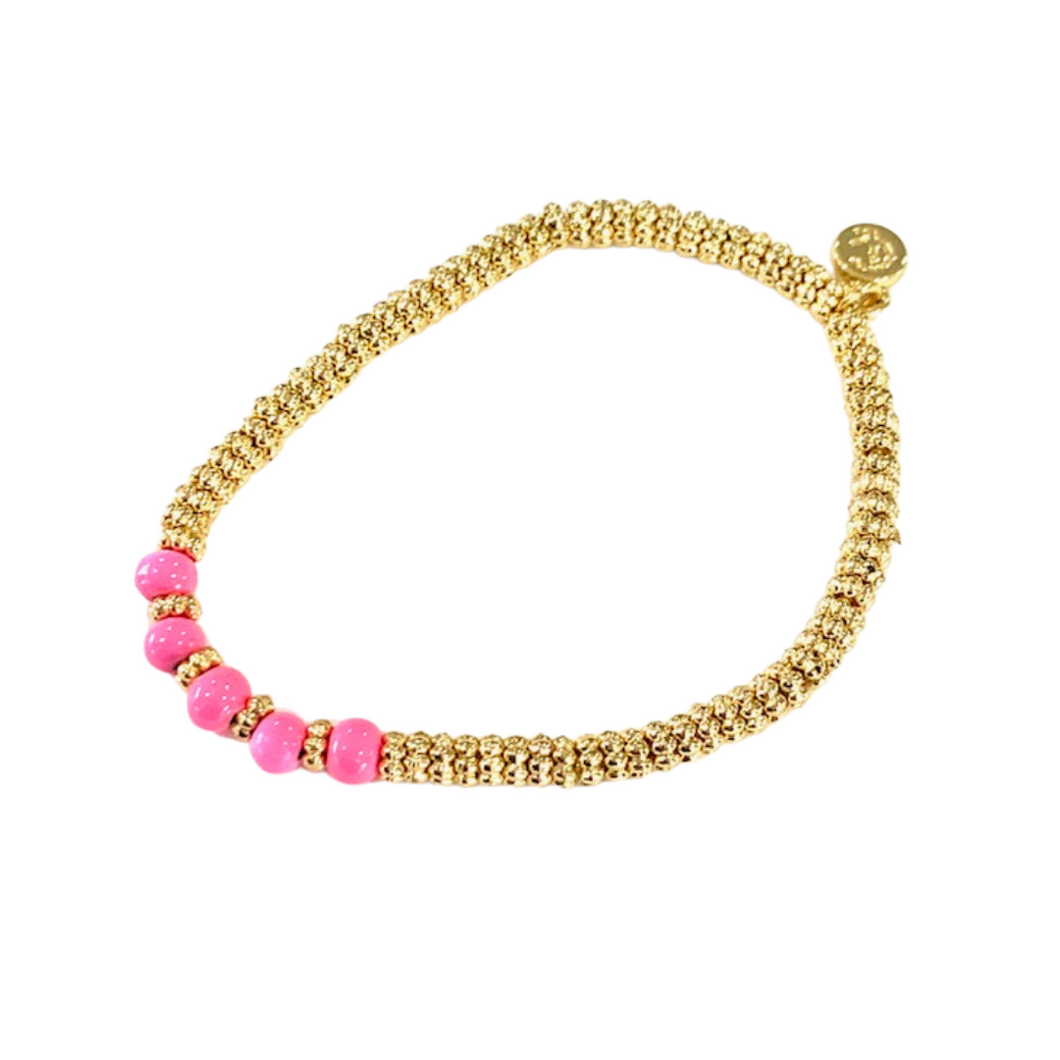 Caryn Lawn Cozumel Stretch Bracelet- Hot Pink