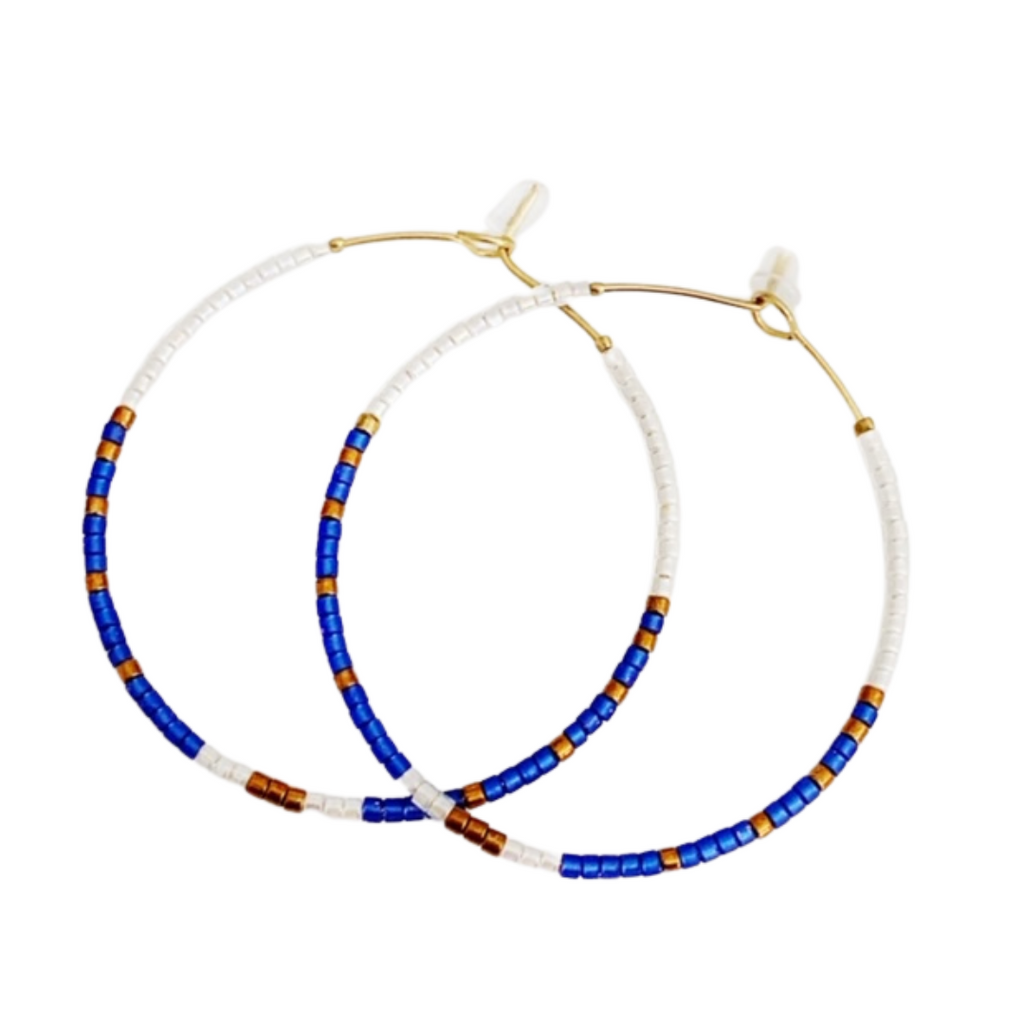 Caryn Lawn Baja Hoop Earring - Fall Blue